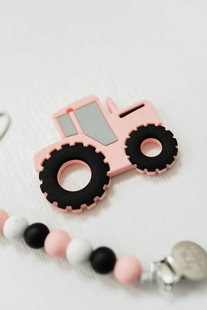 Tractor Teether Set // Pink