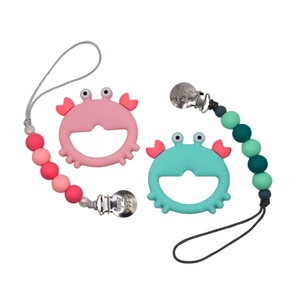 Crab Teether Set // Teal