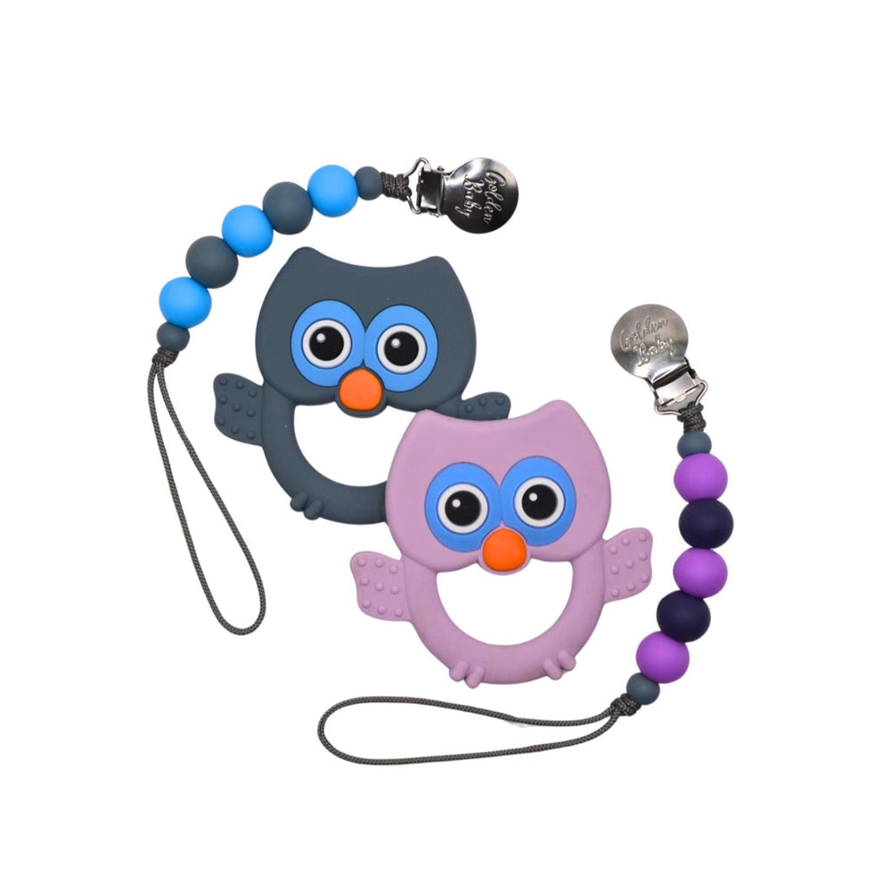 Owl Teether Set // Purple