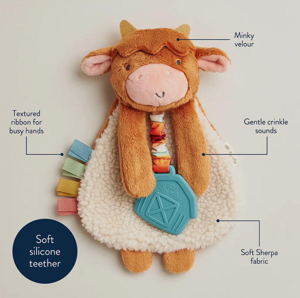 Itzy Lovey™ Plush And Teether Toy // Highland Cow