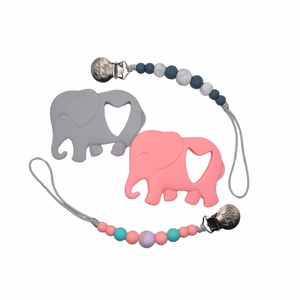 Elephant Teether Set // Pink