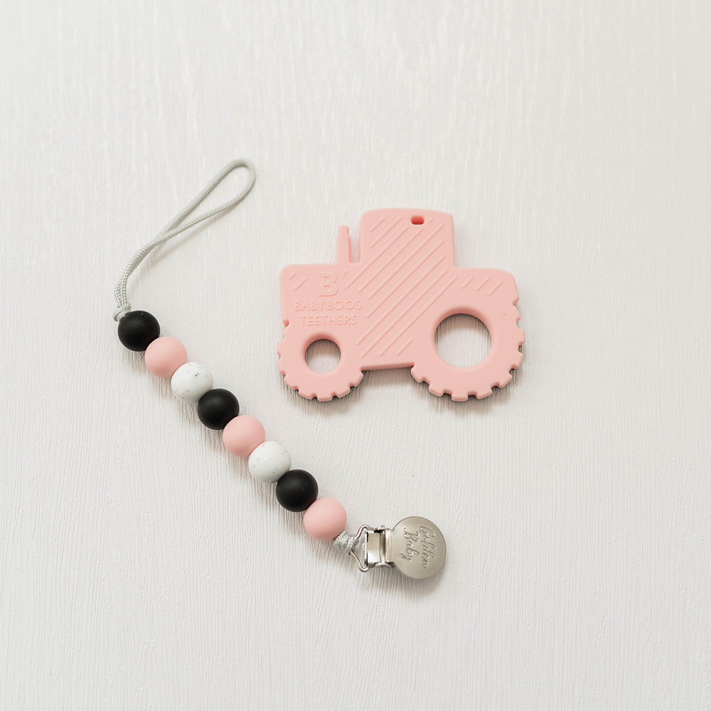 
            
                Load image into Gallery viewer, Tractor Teether Set // Pink
            
        