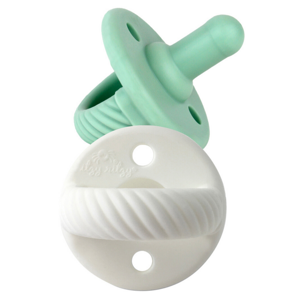 Itzy Ritzy Sweetie Soother Pacifiers // Mint & White Cables