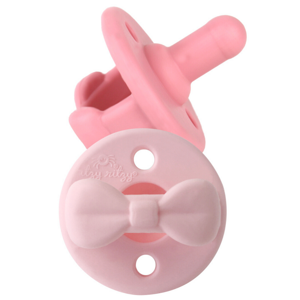 
            
                Load image into Gallery viewer, Itzy Ritzy Sweetie Soother Pacifiers // Pink Bows
            
        