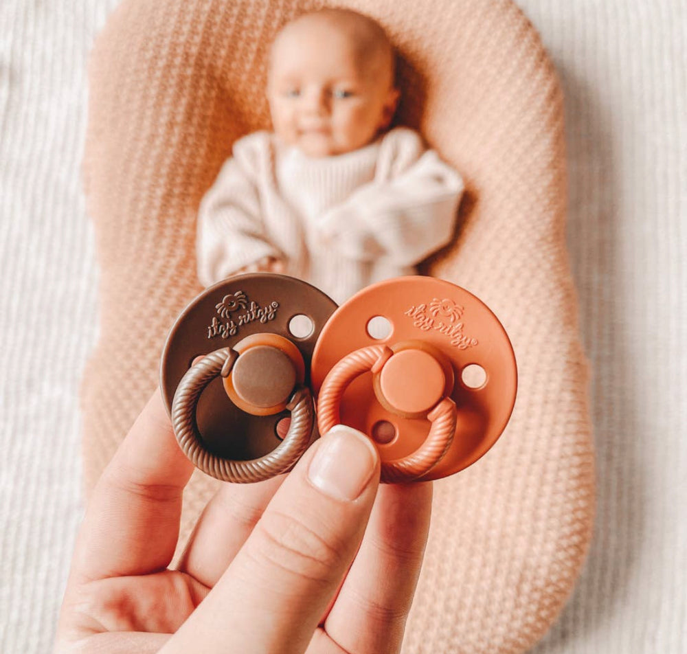 Itzy Soother Rubber Pacifiers // Chocolate & Caramel